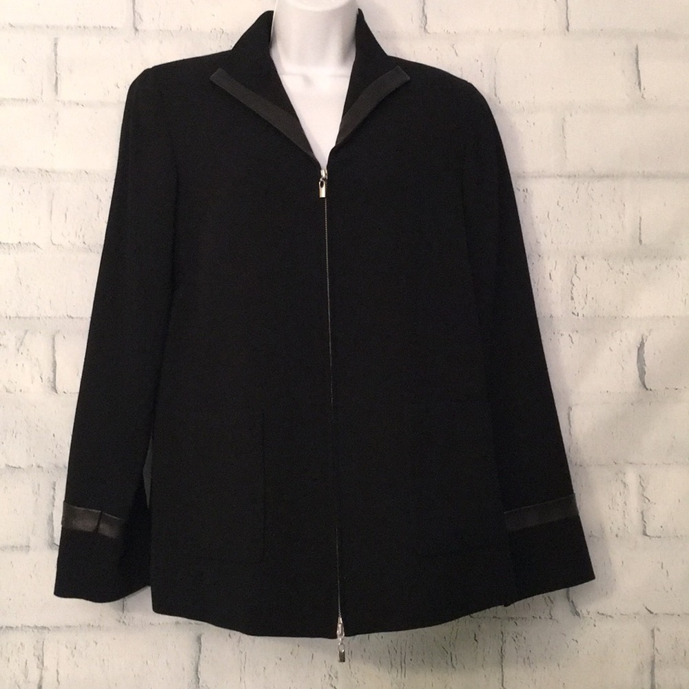 Doncaster leather trimmed blazer